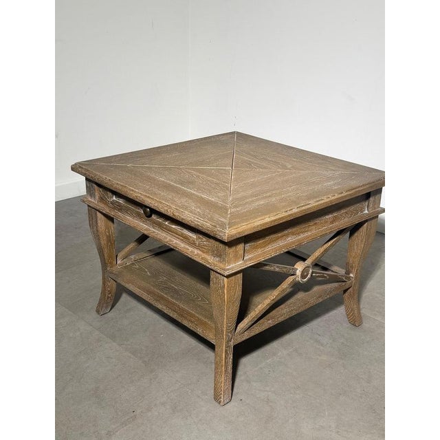 Oak Side Table with Drawer and Lower Shelf from RR Interiors For Sale - Image 6 of 6