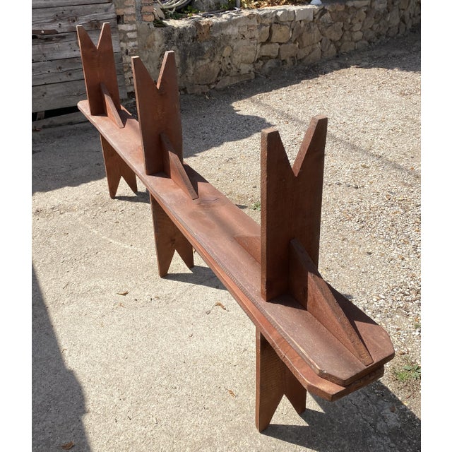 1950s Rustic Farmhouse Wood Benches, 1950s, Set of 2 For Sale - Image 5 of 18