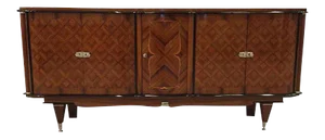 French Art Deco Rosewood Diamond Marquetry Buffet
