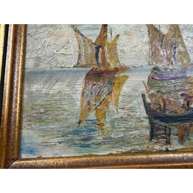 Bergmann, Boats, Oil on Board, 1900s, Framed For Sale - Image 5 of 9