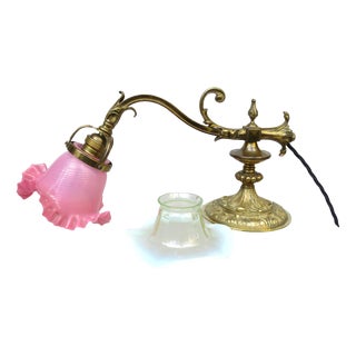 Art Nouveau Piano Table Lamp in Bronze For Sale