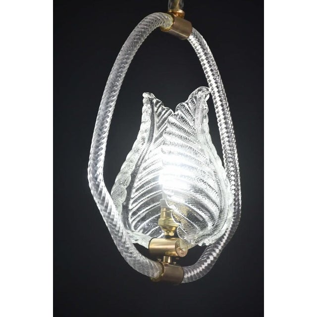 1950s Pink and Trasparent Murano Glass Chandelier by Barovier E Toso - Set of 2 For Sale - Image 13 of 18