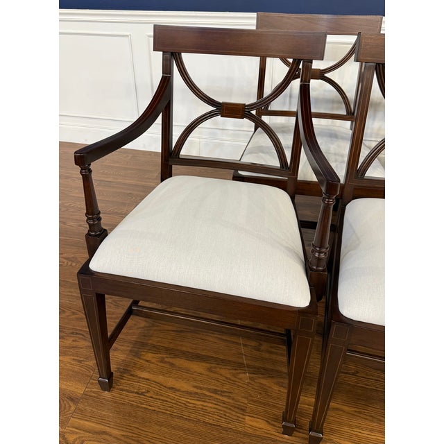 2020s Set of Eight Adams Style Mahogany Dining Chairs by Leighton Hall - Showroom Samples For Sale - Image 5 of 14