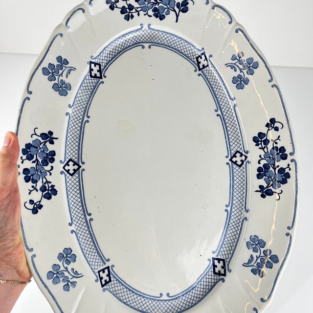 Large Oval Terre de Fer Jane Model Platter from KG Lunéville, 1900s For Sale - Image 11 of 12