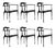 Mid-Century Modern Black Gaulino Spanish Easy Chairs by Oscar Tusquets, 2010, Set of 6 For Sale