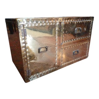 Sarried Style Brass Clad Trunk For Sale