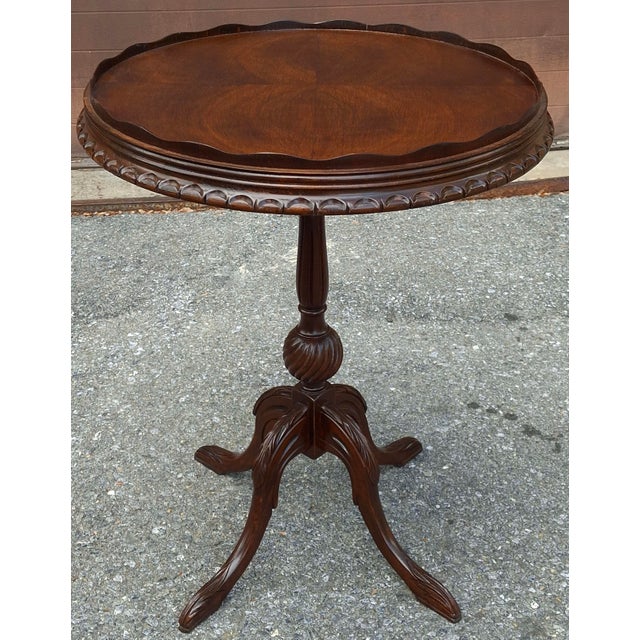 Refinished George II Stye Pie Crust Side Wine Plant Lamp Table, Circa 1890s For Sale In Washington DC - Image 6 of 11