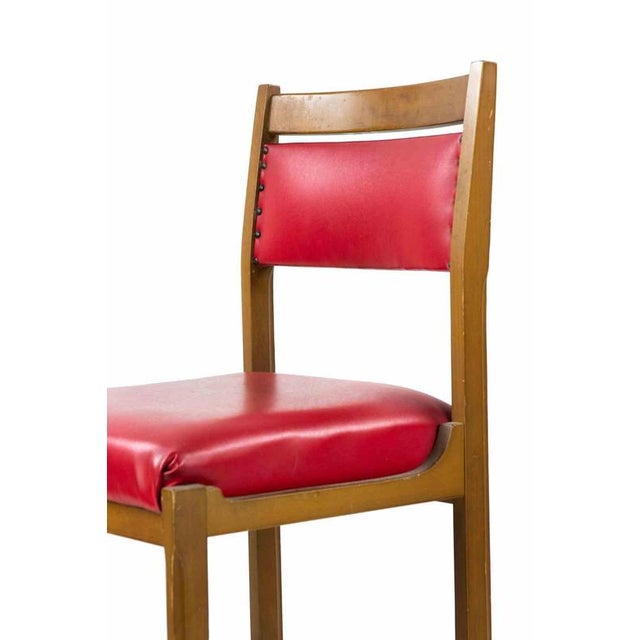 1970s Italian Red Leather Chairs, 1970, Set of 6 For Sale - Image 5 of 9