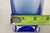 Cobalt Blue Vase Squared Glass W Ombre Gradient Mid Century Modern Bottle 4744b For Sale - Image 10 of 10