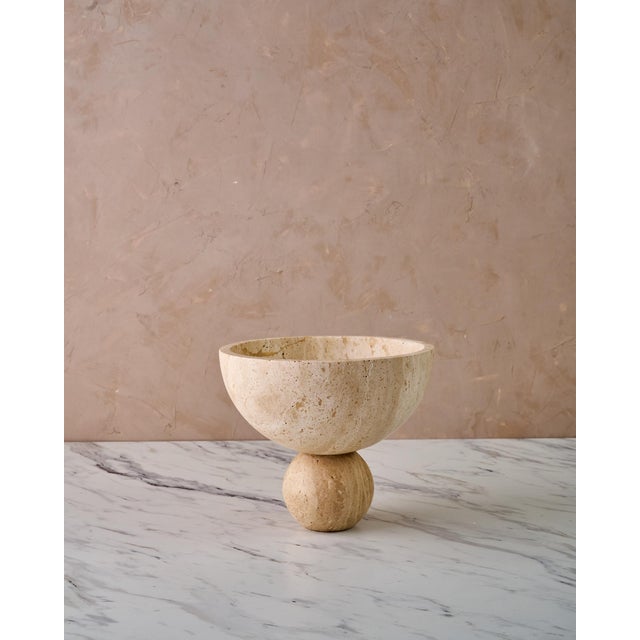 Contemporary Organic Modern "Lane" Decorative Circular Bowl by Montana Labelle in Natural Marble For Sale - Image 3 of 7