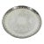 Vintage Large Round Silver Plated Tray With Small Feet Pierced Side Plate Embossed For Sale