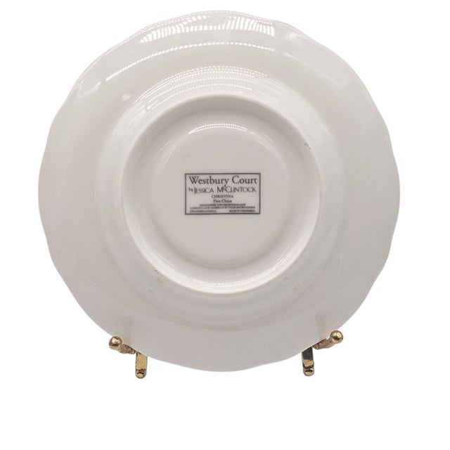 Jessica McClintock Westbury Court "Christina" Cups & Saucers – Set of 5 Floral Porcelain For Sale - Image 10 of 12