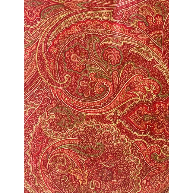 Brick Red Ralph Lauren Pair Paisley Pillows With Fringe Duck Feather Down Insert For Sale - Image 8 of 9