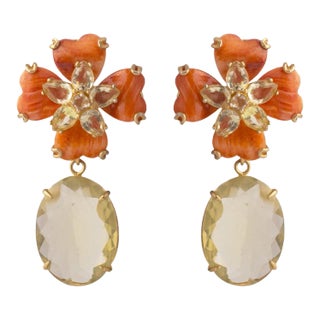 Vienna Earrings in Yellow, a pair For Sale