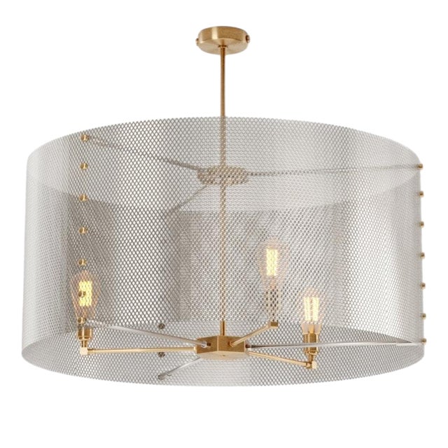 Trapenard Pendant Lamp in Brass and Stainless Steel by Marine Breynaert For Sale