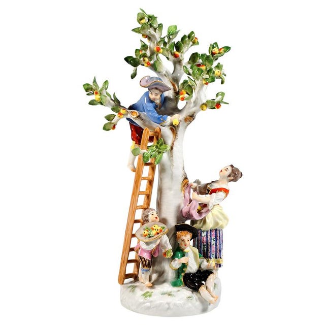 Rococo Style Gardener Group by Kaendler for Meissen, 1900s For Sale - Image 10 of 10