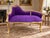 Late20C Artisan Louis XVI Gold Purple Beech Settee For Sale - Image 10 of 10