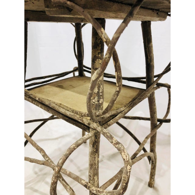 Wood Early 20th Century Antique Folk Art Twig Table For Sale - Image 7 of 9