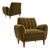 Pair of Brazilian Modern Armchairs in Pau Marfim and Olive Mohair, Brazil, 1960s For Sale