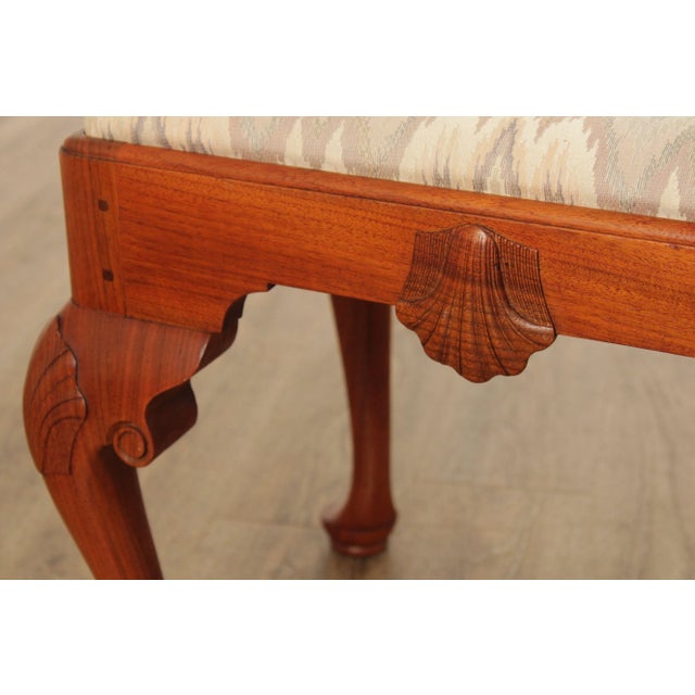 Custom Crafted Queen Anne Style Carved Walnut Stools - A Pair For Sale - Image 9 of 12