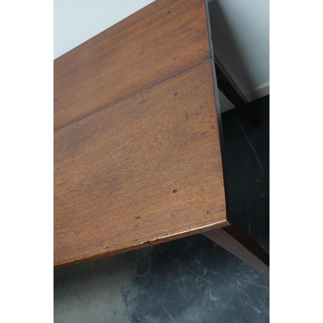 Wood Large Antique 19th Century Dutch Rustic Farmhouse Teak Dining Table For Sale - Image 7 of 18