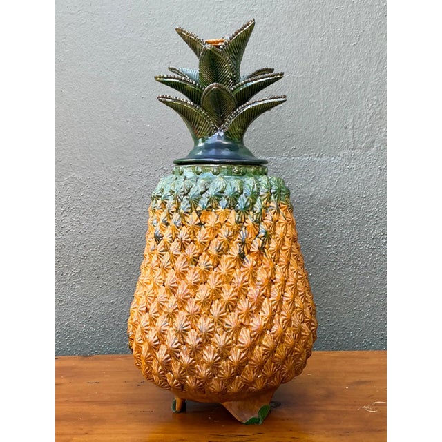 Amber Vintage Hilario Alejo Madrigal Terracotta Pineapple Jar For Sale - Image 8 of 14