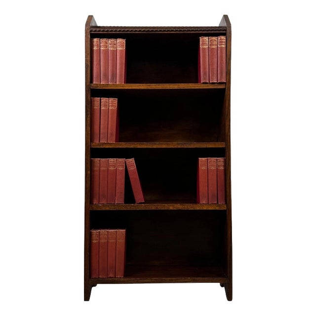 Early 20th Century English Oak Open Bookcase For Sale