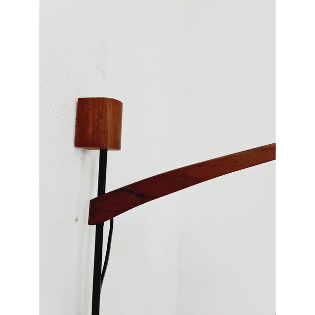 Vintage German Teak Globe Wall Lamp, 1960s For Sale - Image 10 of 11