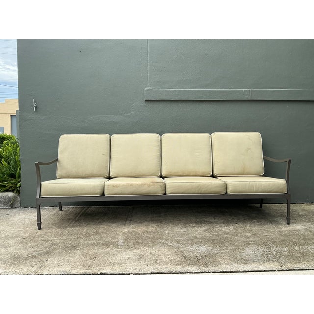 Gray Vintage McKinnon and Harris “Beaufort” Cast Aluminum Sofa For Sale - Image 8 of 14