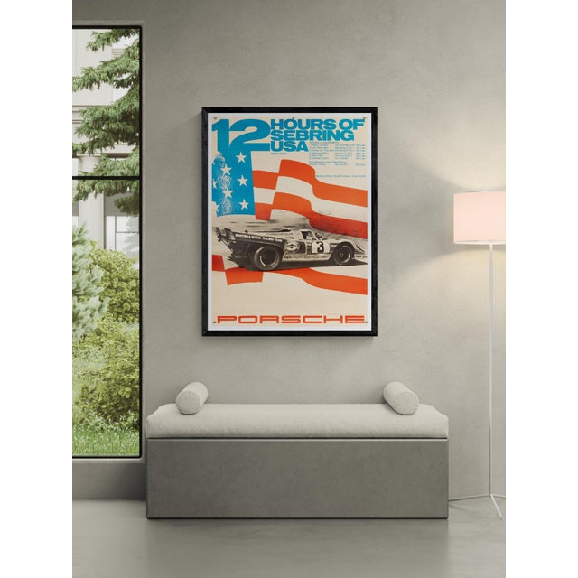 12 Hours of Sebring USA Porsche Porsche Poster by Atelier Strenger, 1971 For Sale - Image 9 of 10
