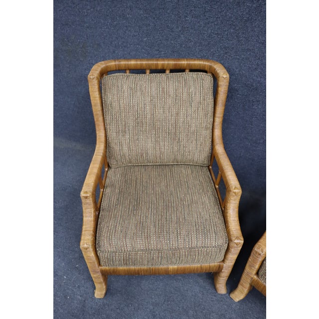 Pair of Braxton Culler Split Reed Bamboo Lounge Chairs For Sale In Philadelphia - Image 6 of 16