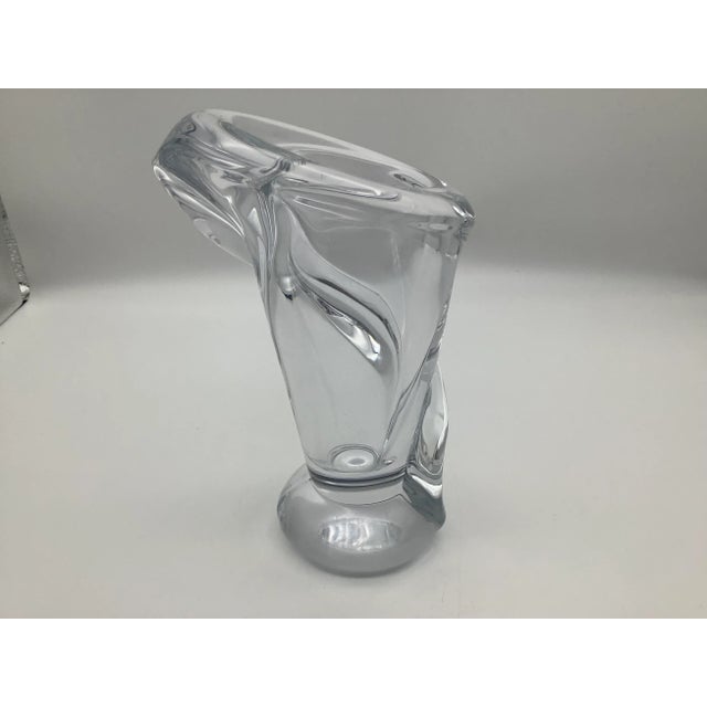 Vintage Mid 20th Century French Crystal Vase For Sale - Image 12 of 13