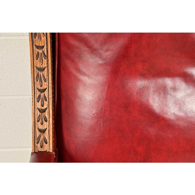 Romweber Viking Oak and Leather High Back Executive Swivel Desk Chair, Circa 1960s For Sale - Image 9 of 14