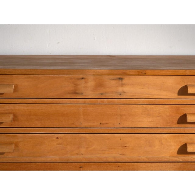Mid 20th Century Plan Chest in Beech, Central Europe, 1950 For Sale - Image 5 of 14