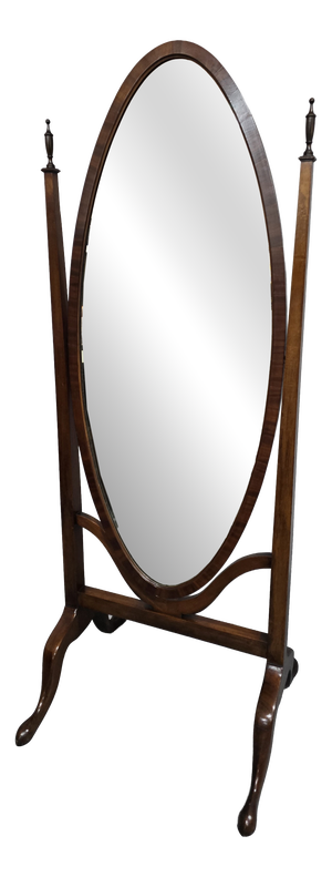 Mahogany Oval Cheval Mirror, 1900s