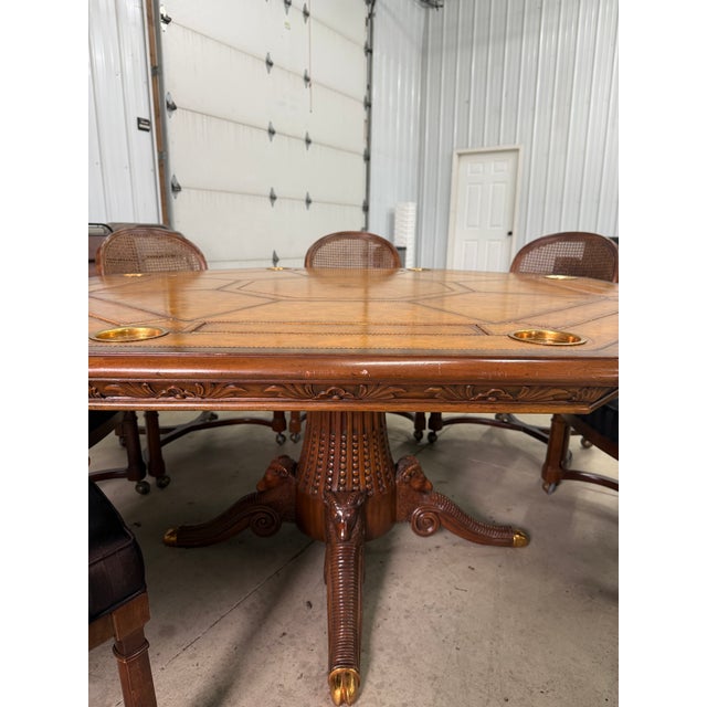 Maitland-Smith Poker Table With 8 Century Furniture Chairs For Sale - Image 10 of 18