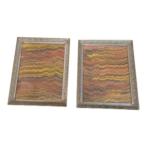 Vintage Art Deco Style Decorative Brass Frames- a Pair