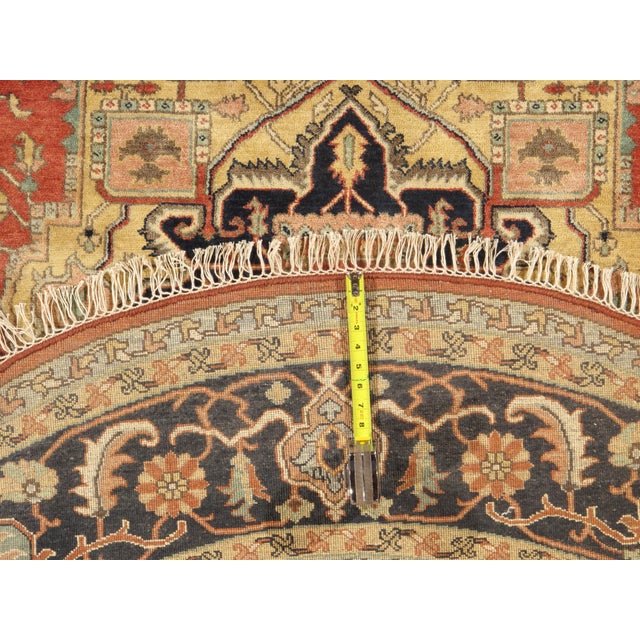 Traditional Pasargad DC Fine Hand Knotted Persian Serapi Design Round Rug For Sale - Image 3 of 5