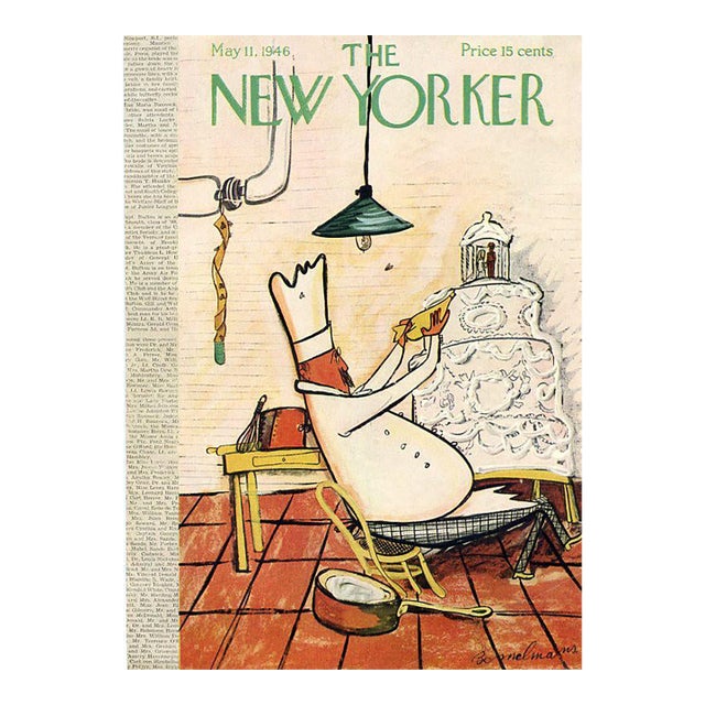 1946 Vintage New Yorker Magazine Cover, May 11, Ludwig Bemelmans Cover Art, Wedding Cake For Sale