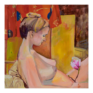 Woman in Bloom - Figurative Nude Study Oil on Canvas by Patricia Gren Hayes