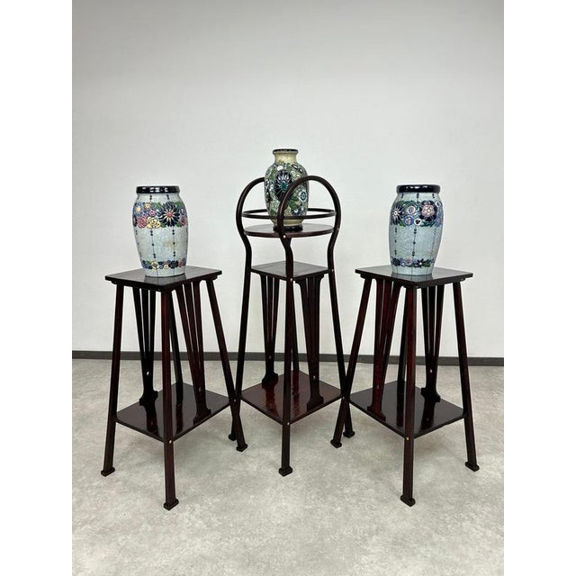 Secession plant stand no.9532 by arch. Marcel Kammerer for Thonet. Professionally stained and repolished. This piece is...