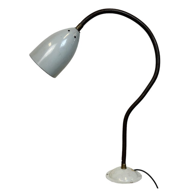 Grey Industrial Gooseneck Table Lamp from Philips, 1960s For Sale