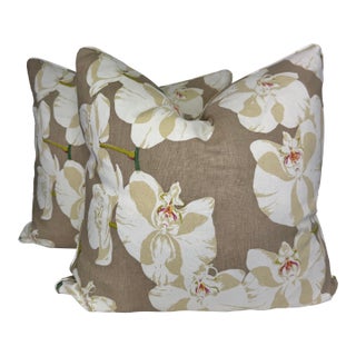 Raoul Textiles "Celeste" in Fog 22" Pillows-a Pair For Sale