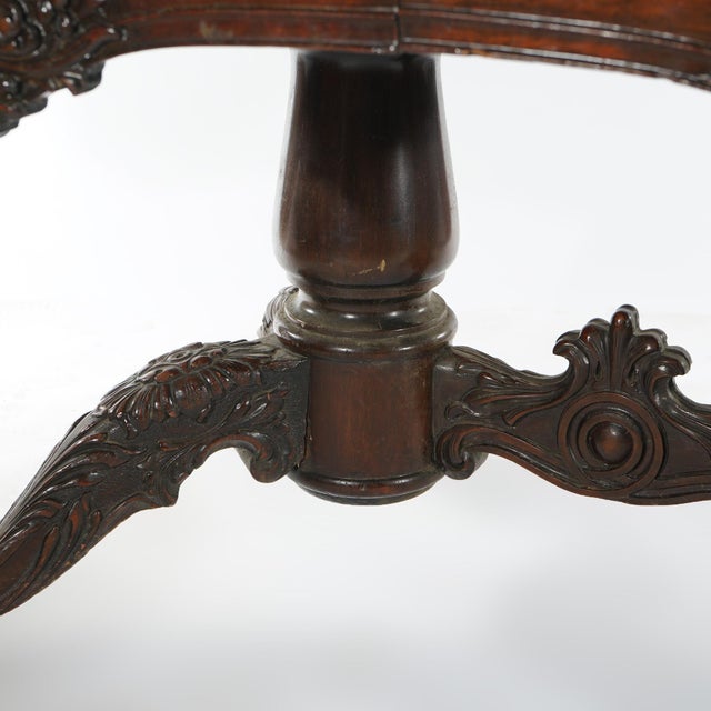 Antique Chippendale Carved Mahogany Double Pedestal Dining Table Circa 1930 For Sale - Image 11 of 12