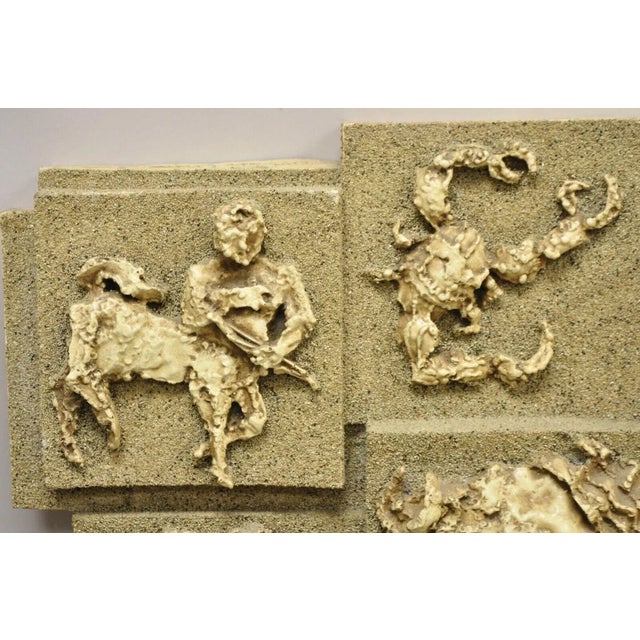 Vintage Finesse Originals 1970s Brutalist Figural Zodiac Wall Sculpture For Sale - Image 11 of 12