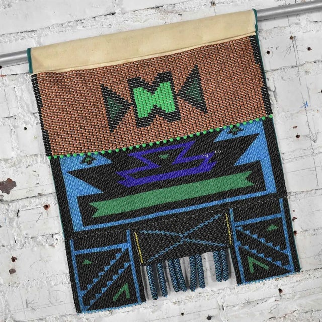 Vintage Ndebele Mapoto Beaded Aprons as Wall Sculpture From South Africa Canvas Backed, Set 4 For Sale - Image 6 of 13