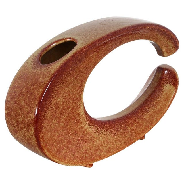 Mid-Century Mottled Ceramic Vase by R. Rigon for Bertoncello, Italy, 1960s For Sale - Image 11 of 11