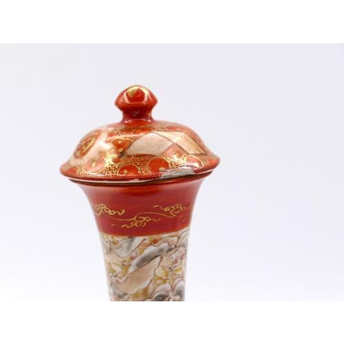 Blue Antique Japanese Kutani Vases, 19th Century, Set of 3 For Sale - Image 8 of 18