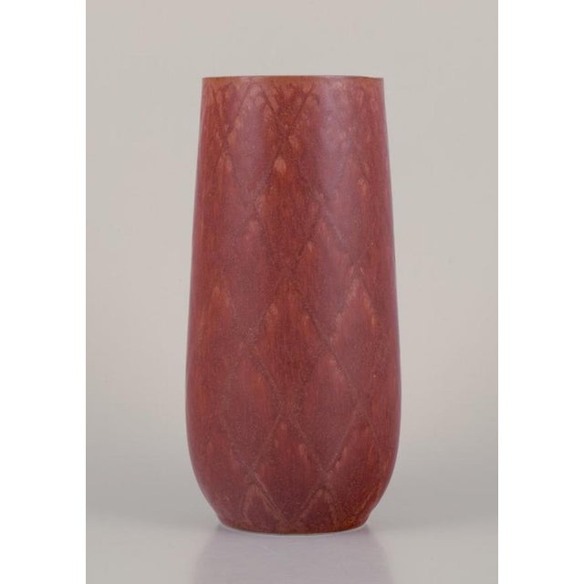 Ceramic Vase with Geometric Pattern by Gunnar Nylund for Rörstrand, Sweden For Sale - Image 3 of 8