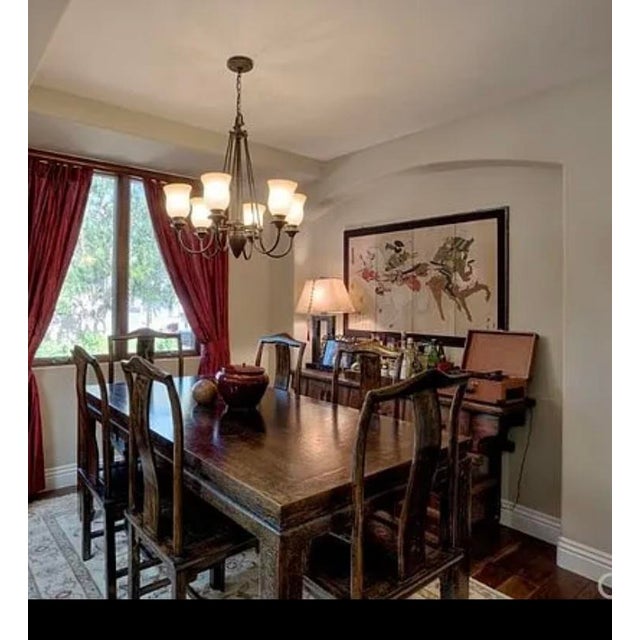 Chinese 19th Century Asian Antique Dining Table With Chairs - Set of 7 For Sale - Image 3 of 9